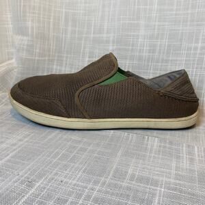 Olukai Nohea Mesh Mens 13 Slip On Loafers Brown Fold Down Heel Slide Shoes